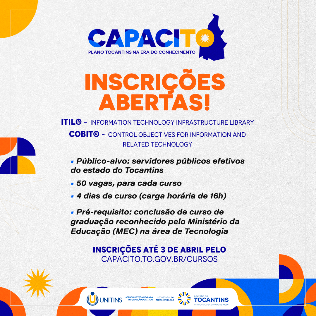 Estão abertas inscrições para novos cursos de capacitação de servidores efetivos ofertados pelo projeto Capacito