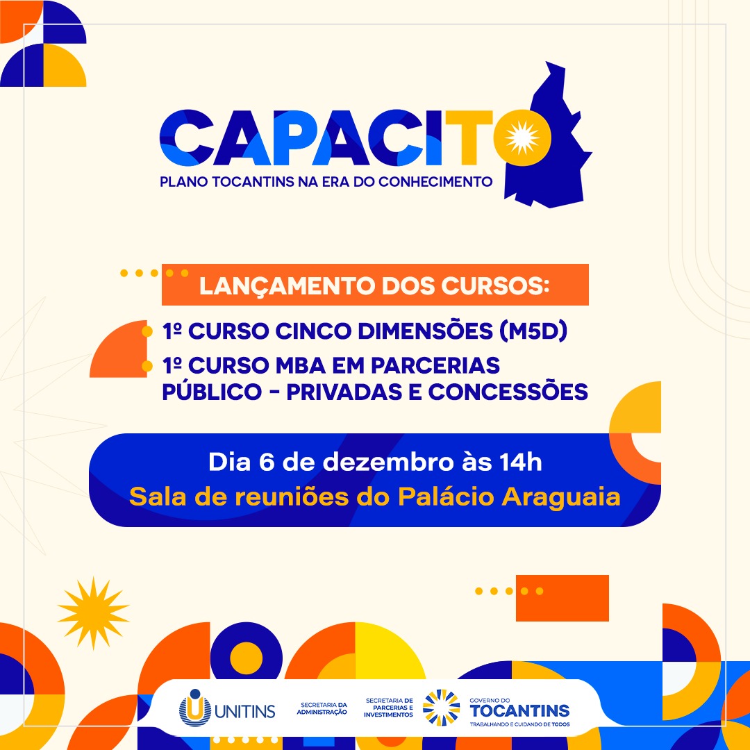 Unitins e Secad lançam novos cursos de capacitação para servidores públicos do Tocantins nesta 4ª